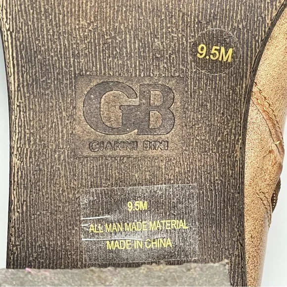 Gianni Bini Brown Ankle Boots Women Sz 9.5M 2 Sided Zip Buckle Belt Ankle Shoes - Picture 11 of 13